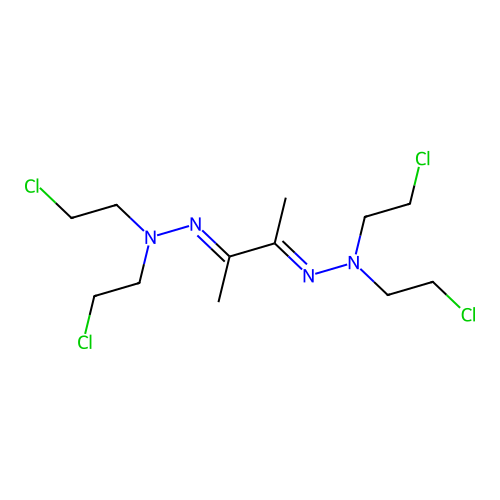 2,3-Butanedione, bis(bis(2-chloroethyl)hydrazone) structure