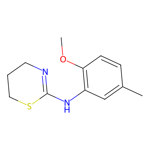 N-(2-Methoxy-5-methylphenyl)-5,6-dihydro-4H-1,3-thiazin-2-amine structure