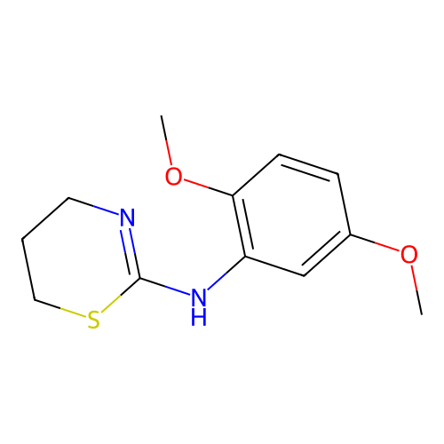 N-(2,5-dimethoxyphenyl)-5,6-dihydro-4H-1,3-thiazin-2-amine structure
