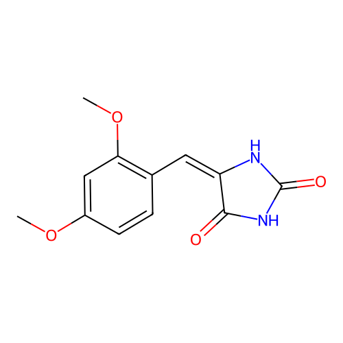(5E)-5-[(2,4-dimethoxyphenyl)methylidene]imidazolidine-2,4-dione structure