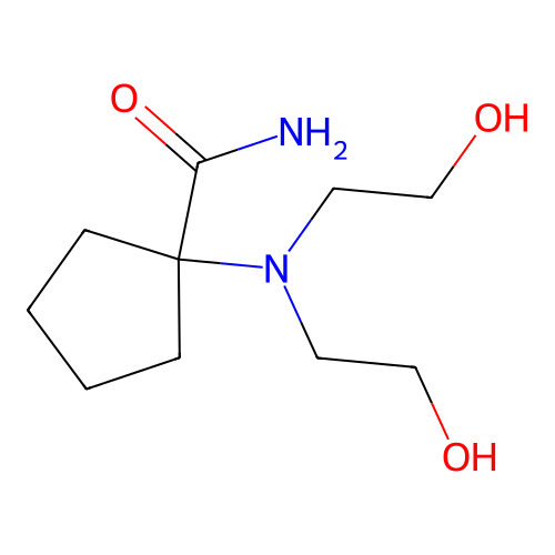 1-[Bis(2-hydroxyethyl)amino]cyclopentane-1-carboxamide structure