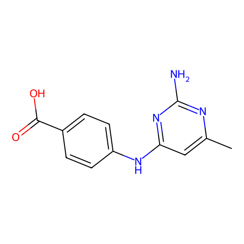 4-[(2-Amino-6-methyl-4-pyrimidinyl)amino]benzoic acid structure