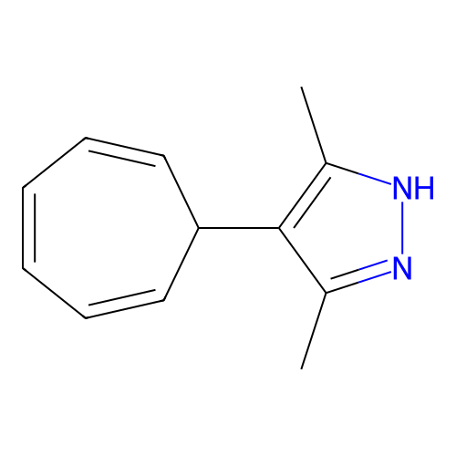 4-(1,3,5-Cycloheptatrien-7-yl)-3,5-dimethylpyrazole structure