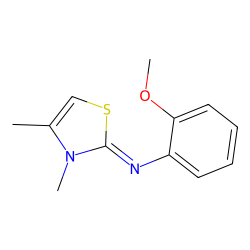 N-(2-methoxyphenyl)-3,4-dimethyl-1,3-thiazol-2-imine structure