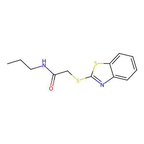 2-(1,3-benzothiazol-2-ylsulfanyl)-N-propylacetamide structure