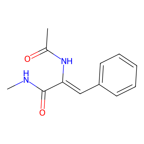 2-acetamido-N-methyl-3-phenylprop-2-enamide structure