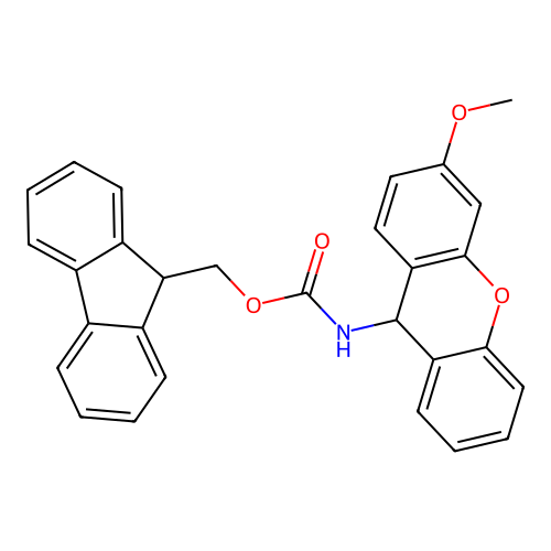 9H-fluoren-9-ylmethyl N-(3-methoxy-9H-xanthen-9-yl)carbamate structure