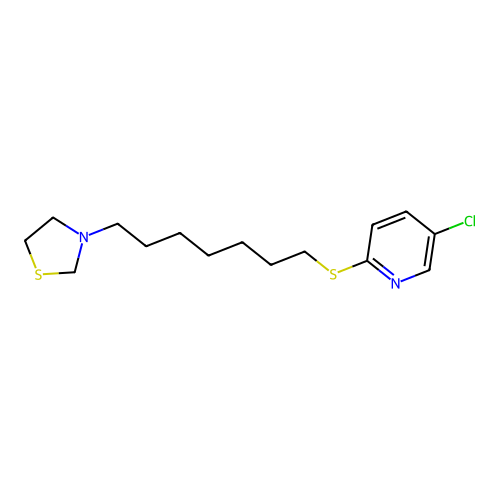 Pyridine, 5-chloro-2-[[7-(3-thiazolidinyl)heptyl]thio]- structure