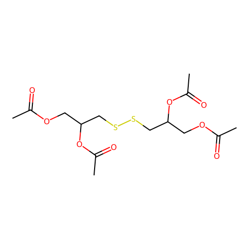 Disulfanediyldipropane-3,1,2-triyl tetraacetate structure