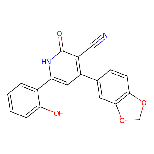 4-(1,3-benzodioxol-5-yl)-6-(2-hydroxyphenyl)-2-oxo-1H-pyridine-3-carbonitrile structure