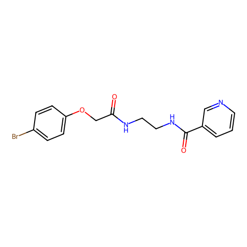 N-(2-{[(4-bromophenoxy)acetyl]amino}ethyl)pyridine-3-carboxamide structure
