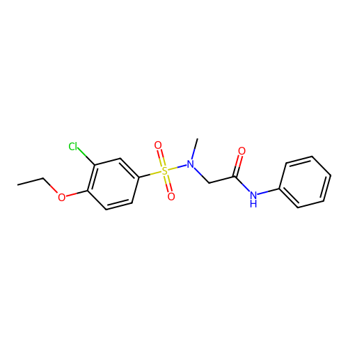 2-[(3-chloro-4-ethoxyphenyl)sulfonyl-methylamino]-N-phenylacetamide structure