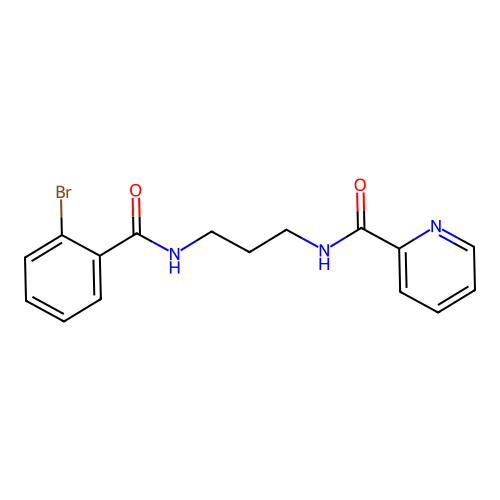 N-[3-[(2-bromobenzoyl)amino]propyl]pyridine-2-carboxamide structure