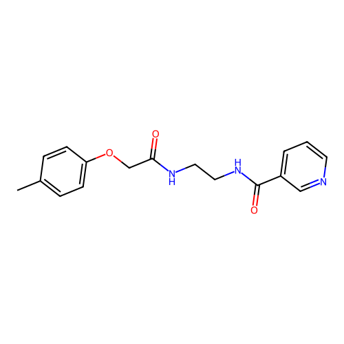 N-(2-{[2-(4-methylphenoxy)acetyl]amino}ethyl)nicotinamide structure