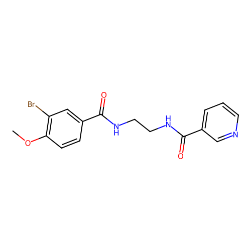 N-[2-[(3-bromo-4-methoxybenzoyl)amino]ethyl]pyridine-3-carboxamide structure