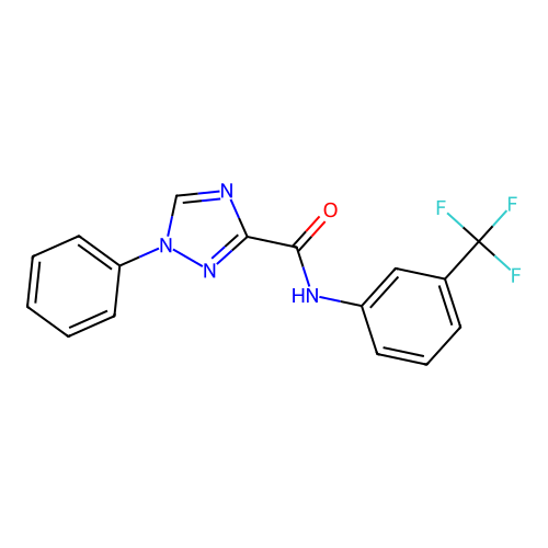 1-phenyl-N-[3-(trifluoromethyl)phenyl]-1,2,4-triazole-3-carboxamide structure