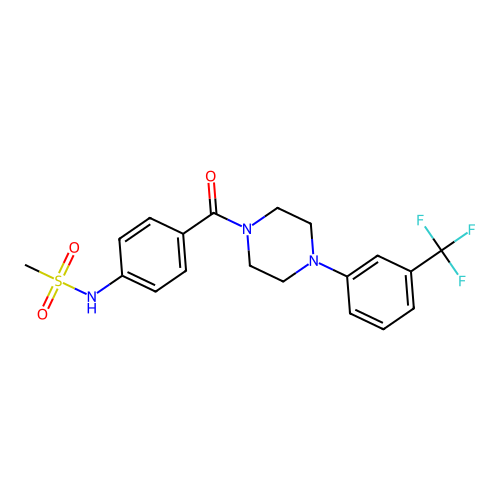 N-[4-[4-[3-(trifluoromethyl)phenyl]piperazine-1-carbonyl]phenyl]methanesulfonamide structure