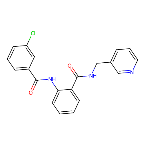 2-[(3-chlorobenzoyl)amino]-N-(pyridin-3-ylmethyl)benzamide structure