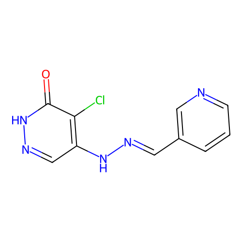 5-chloro-4-[2-(pyridin-3-ylmethylidene)hydrazinyl]-1H-pyridazin-6-one structure