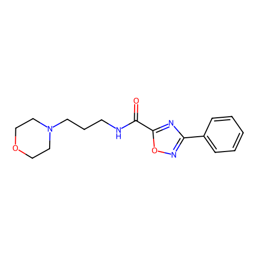 N-(3-morpholin-4-ylpropyl)-3-phenyl-1,2,4-oxadiazole-5-carboxamide structure