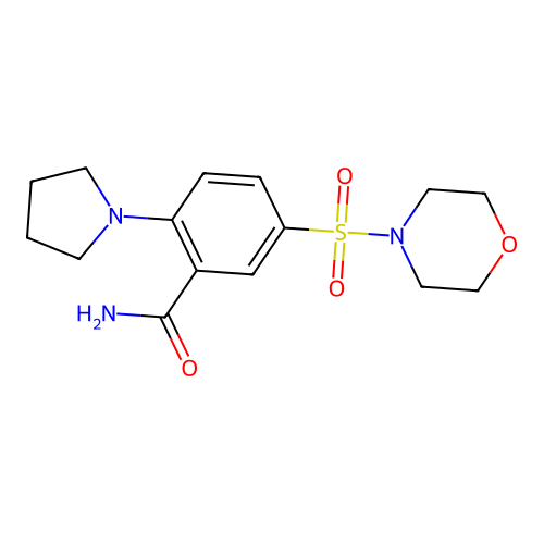 5-(4-Morpholinylsulfonyl)-2-(1-pyrrolidinyl)benzamide structure