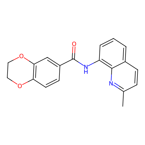 N-(2-methylquinolin-8-yl)-2,3-dihydro-1,4-benzodioxine-6-carboxamide structure