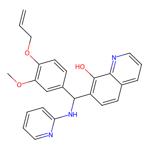 7-[(3-Methoxy-4-prop-2-enoxyphenyl)-(pyridin-2-ylamino)methyl]quinolin-8-ol structure