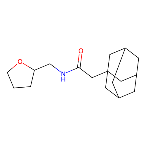 2-adamantanyl-N-(oxolan-2-ylmethyl)acetamide structure
