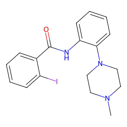 2-iodo-N-[2-(4-methylpiperazin-1-yl)phenyl]benzamide structure