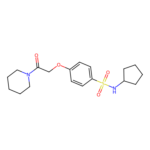 N-cyclopentyl-4-(2-oxo-2-piperidin-1-ylethoxy)benzenesulfonamide structure
