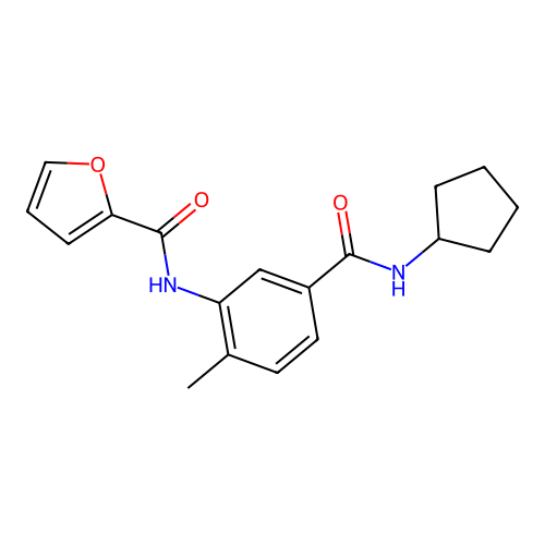 N-[5-(cyclopentylcarbamoyl)-2-methylphenyl]furan-2-carboxamide structure