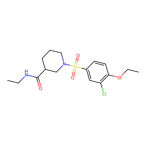 1-(3-chloro-4-ethoxyphenyl)sulfonyl-N-ethylpiperidine-3-carboxamide structure