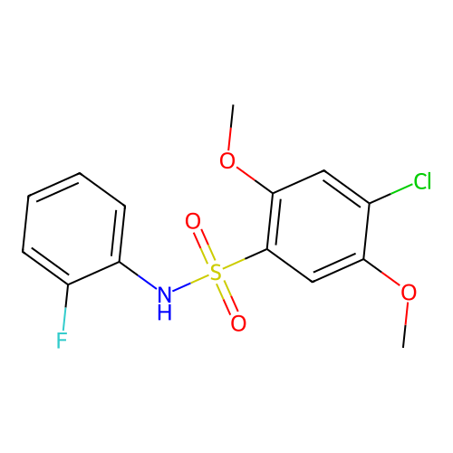 4-chloro-N-(2-fluorophenyl)-2,5-dimethoxybenzenesulfonamide structure