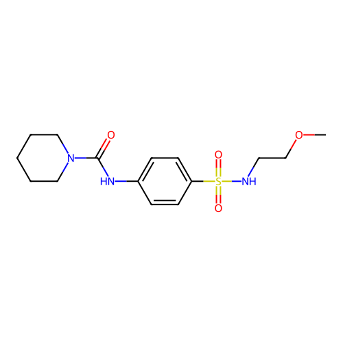 N-[4-(2-methoxyethylsulfamoyl)phenyl]piperidine-1-carboxamide structure