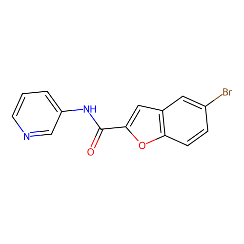 5-bromo-N-pyridin-3-yl-1-benzofuran-2-carboxamide structure