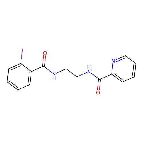 N-[2-[(2-iodobenzoyl)amino]ethyl]pyridine-2-carboxamide structure