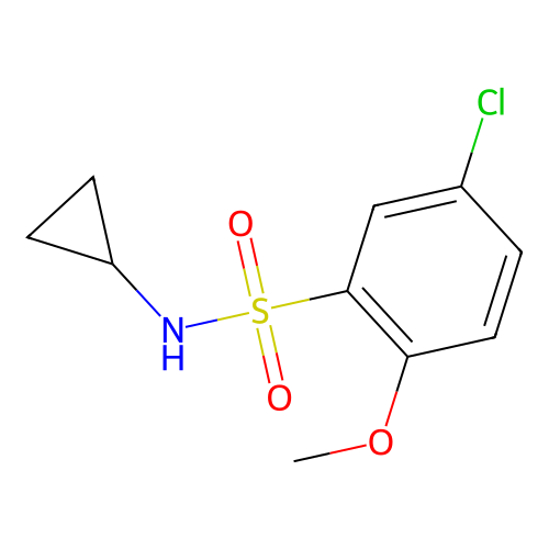 5-chloro-N-cyclopropyl-2-methoxybenzenesulfonamide structure