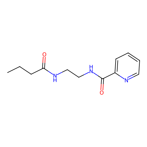 N-[2-(butanoylamino)ethyl]pyridine-2-carboxamide structure