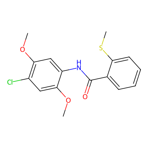 N-(4-chloro-2,5-dimethoxyphenyl)-2-methylsulfanylbenzamide structure