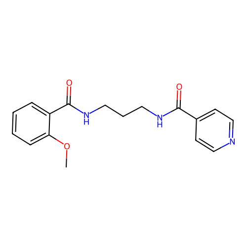 N-[3-[(2-methoxybenzoyl)amino]propyl]pyridine-4-carboxamide structure