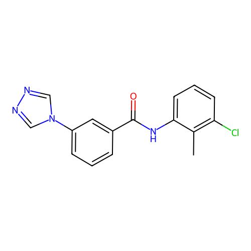 N-(3-chloro-2-methylphenyl)-3-(1,2,4-triazol-4-yl)benzamide structure