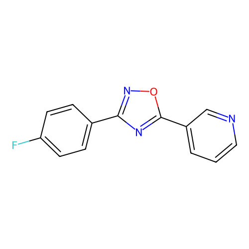 3-[3-(4-Fluorophenyl)-1,2,4-oxadiazol-5-YL]pyridine structure