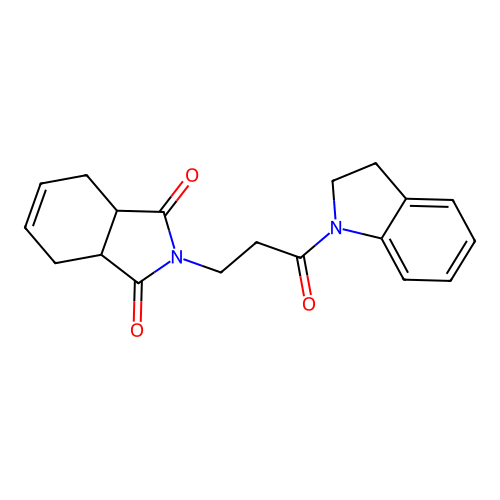 2-[3-(2,3-dihydroindol-1-yl)-3-oxopropyl]-3a,4,7,7a-tetrahydroisoindole-1,3-dione structure