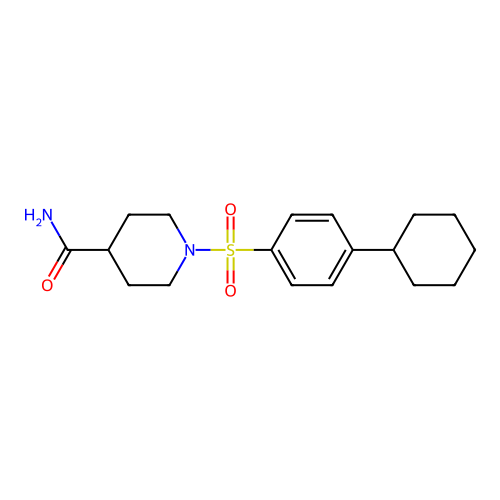 1-(4-Cyclohexylphenyl)sulfonylpiperidine-4-carboxamide structure