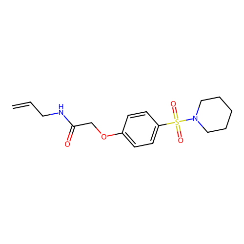 2-(4-piperidin-1-ylsulfonylphenoxy)-N-prop-2-enylacetamide structure