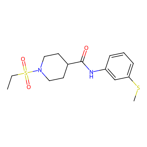 1-ethylsulfonyl-N-(3-methylsulfanylphenyl)piperidine-4-carboxamide structure