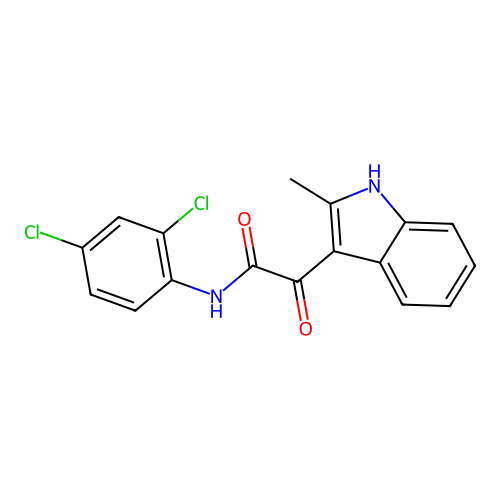 N-(2,4-dichlorophenyl)-2-(2-methyl-1H-indol-3-yl)-2-oxoacetamide structure