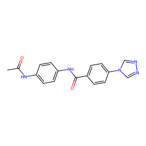 N-(4-acetamidophenyl)-4-(1,2,4-triazol-4-yl)benzamide structure