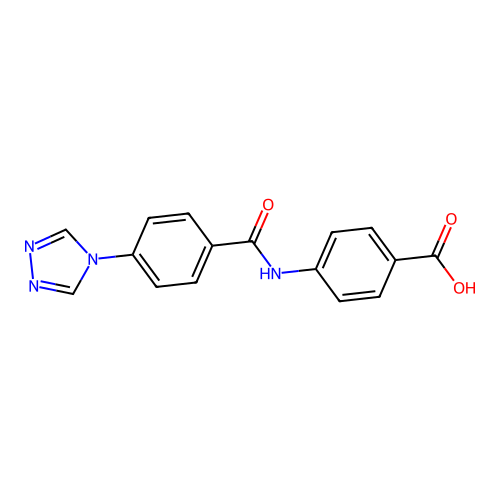 4-({[4-(4H-1,2,4-triazol-4-yl)phenyl]carbonyl}amino)benzoic acid structure