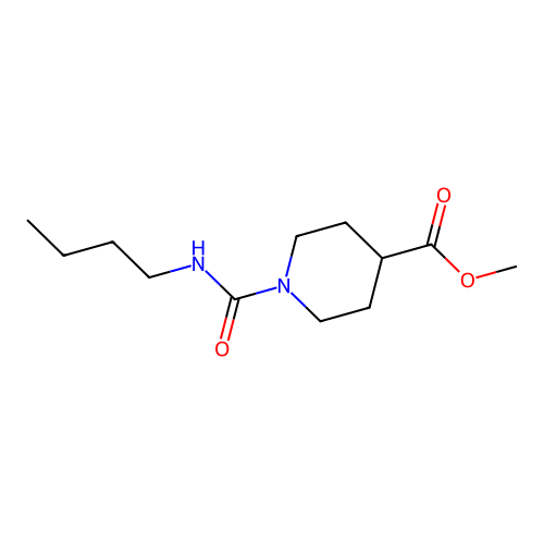 Methyl 1-(butylcarbamoyl)piperidine-4-carboxylate structure